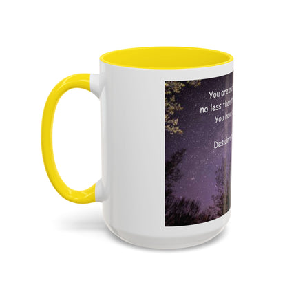 Inspirational Starry Night Coffee Mug — "You are a child of the universe" Quote