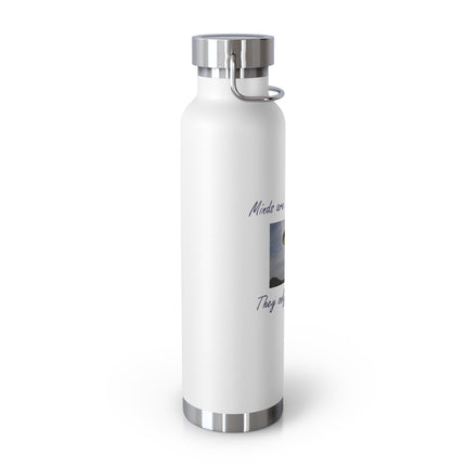 Skydiver "Minds Are Like Parachutes" Copper Water Bottle — 22oz Vacuum Insulated