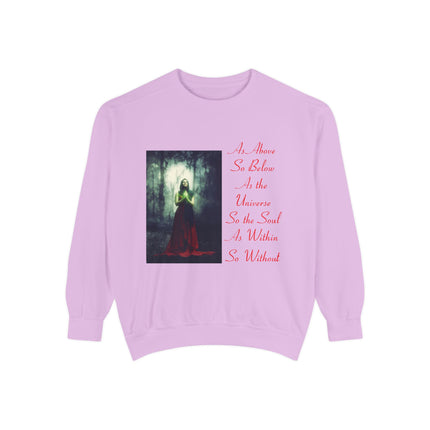 Inspirational Sweatshirt – “As Above So Below” Wiccan Design (Unisex)