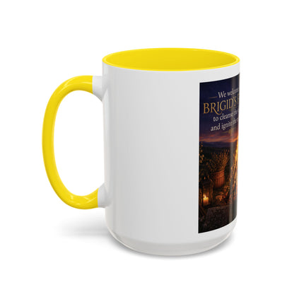 Brigid’s Fire Accent Coffee Mug — Pagan Imbolc Celebration Tea Cup (11/15oz)