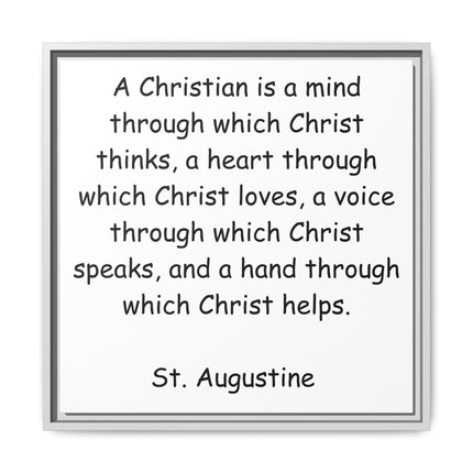 Canvas Wall Art - "A Christian is a mind..." St. Augustine Inspirational Quote (Framed)