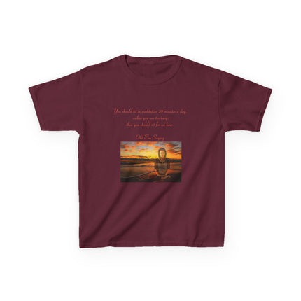 Zen Quote Kids Tee – Heavy Cotton Shirt for Calm & Curiosity