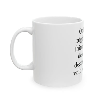 Beltane Quote Mug — 'On Beltane night, the veil thins...' Ceramic Pagan Coffee Cup