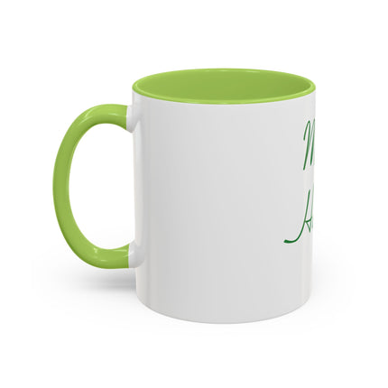 Magick Happens Coffee Mug — Witchy Green Script Accent Mug (11/15oz)