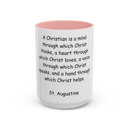 Inspirational St. Augustine Coffee Mug - Colored Accent - Perfect Gift for Christians - 11oz