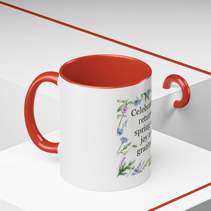Spring Gratitude Coffee Mug — "Celebrate the return of spring with joy and gratitude"