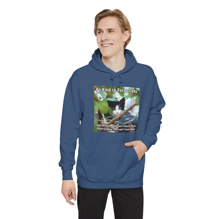 Hoodie — "Be Kind to Feral Cats" Rescue Cat Graphic Hoodie