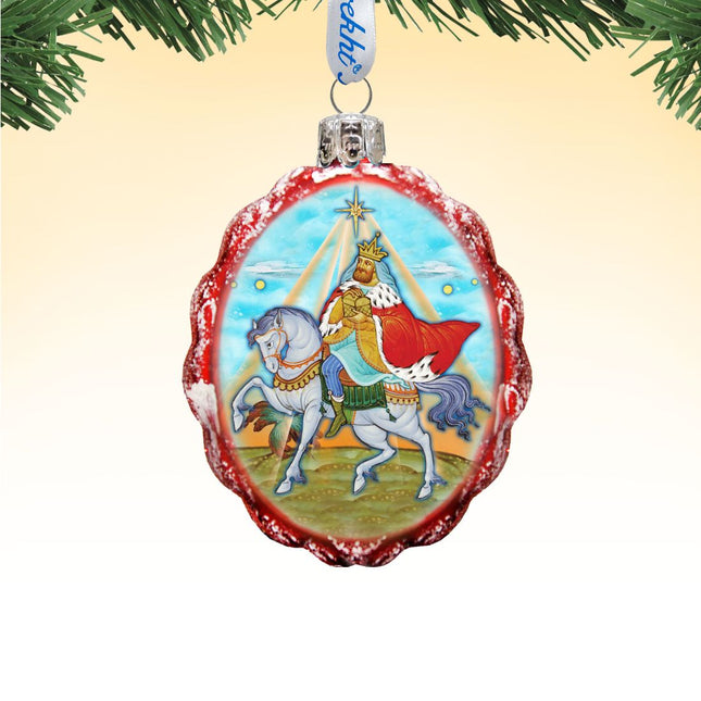 Melchior Three Kings Mercury Glass Ornament by G. DeBrekht - Nativity Holiday Decor - 772015-0