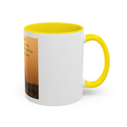Shipwreck Sunset Coffee Mug — "Be Careful Who You Let On Your Ship" Inspirational Accent Mug