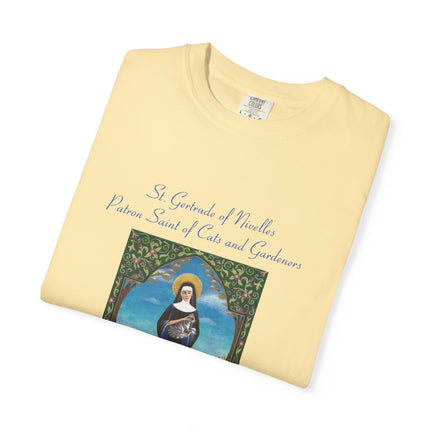 Unisex Crazy Cat Lady T-Shirt - Saint Gertrude of Nivelles Design