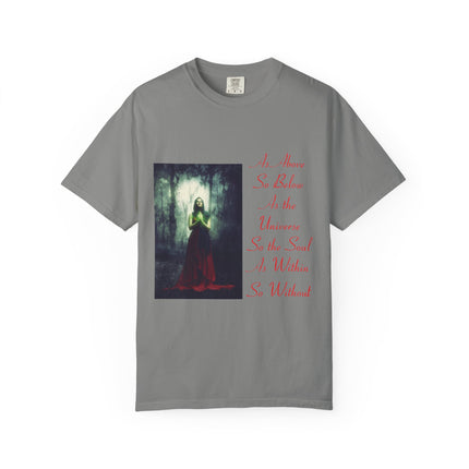 Unisex Garment-Dyed T-Shirt | As Above So Below Graphic Tee