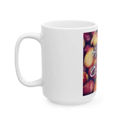 Ostara Floral Mug — "Happy Ostara" Easter Spring Celebration Ceramic Mug (11oz, 15oz)