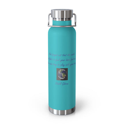 Khalil Gibran Quote Copper Water Bottle — 22oz Nature-Inspired Insulated Bottle