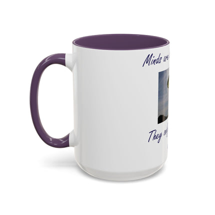 Parachute Quote Accent Mug – 15oz Ceramic Cup for Open Minds