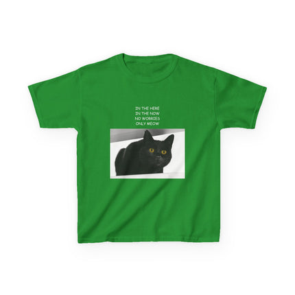 Kids Cat Quote Tee – “Only Meow” Heavy Cotton Shirt for Everyday Joy
