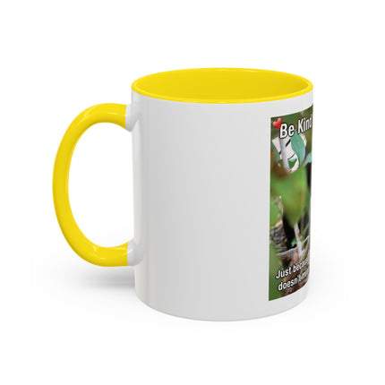 Be Kind to Feral Cats Accent Coffee Mug — Animal Rescue Cat Lover Gift (11/15oz)