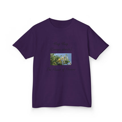 Ylang Ylang Kids Cotton Tee – “Flower of Flowers” Graphic Shirt