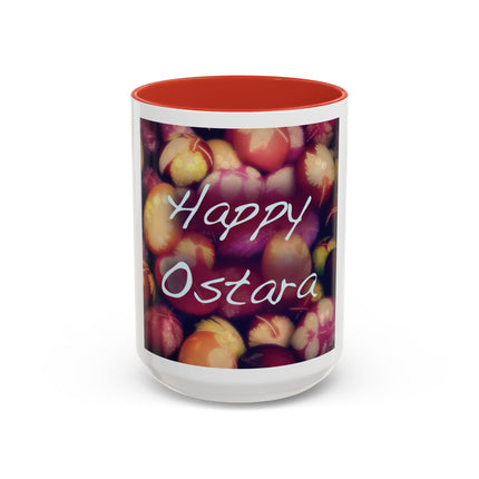 Ostara Coffee Mug – "Happy Ostara" Accent Easter Spring Floral Mug (11/15oz)