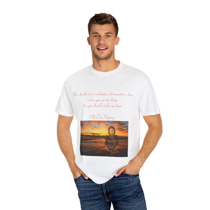 Meditation Quote Tee – Unisex Garment-Dyed Shirt for Mindfulness
