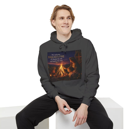 Campfire Night Hoodie — "We Welcome Brigid’s Fire" Celtic Bonfire Hoodie