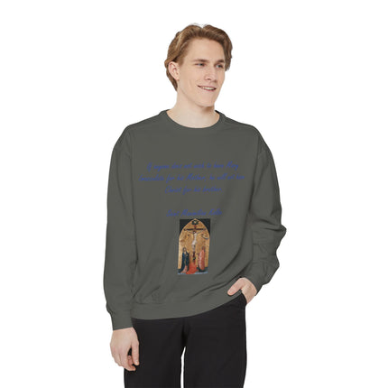 Saint Kolbe Marian Sweatshirt – Unisex Garment-Dyed Faith Wear