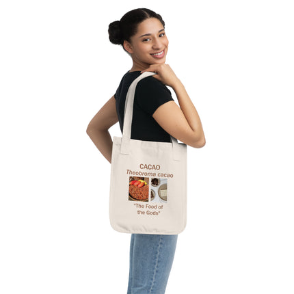 Cacao Tote Bag – “Food of the Gods”, Organic Canvas