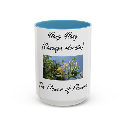 Ylang Ylang Floral Mug – 15oz Ceramic Cup with Aromatic Nickname