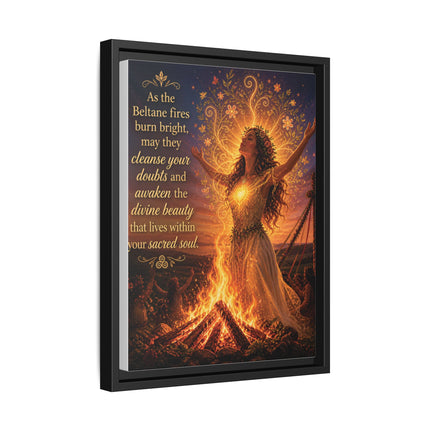 Beltane Fire Framed Canvas Print — Inspirational Pagan Wall Art