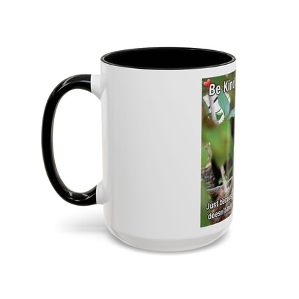 Be Kind to Feral Cats Accent Coffee Mug — Animal Rescue Cat Lover Gift (11/15oz)
