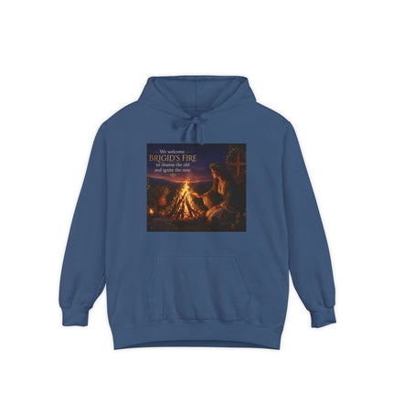 Campfire Night Hoodie — "We Welcome Brigid’s Fire" Celtic Bonfire Hoodie