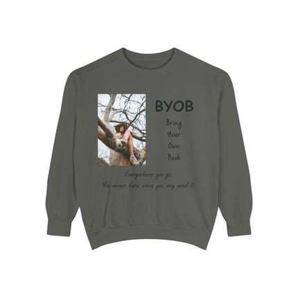 BYOB Sweatshirt – “Bring Your Own Book” – Unisex Literary Fashion