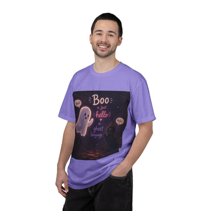 Halloween Ghost T-Shirt — “Boo is just hello in ghost language” Cute Spooky Tee