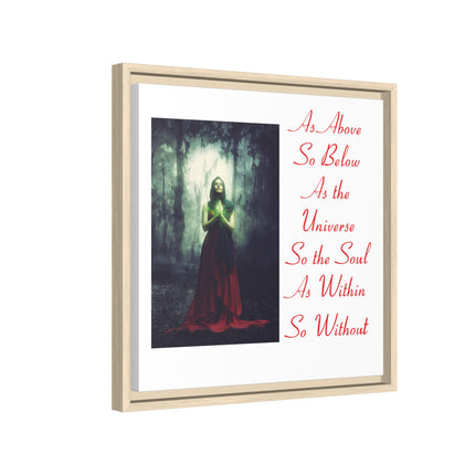 Framed Matte Canvas Art — "As Above So Below" Gothic Mystic Wall Print