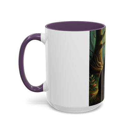 Mystical Fairy & Cat Mug – Enchanted Forest Design, 15oz Accent