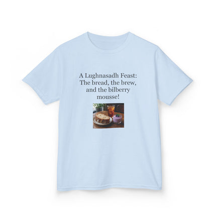 Lughnasadh  Kids Tee — “A Lughnasadh Feast: The bread, the brew, and the bilberry mousse!”
