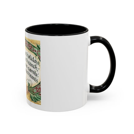 Blessed Be Your Holidays Coffee Mug — Holiday Celtic Greeting Accent Mug (11/15oz)