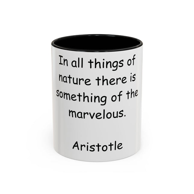 Aristotle Quote Accent Mug – 11oz Ceramic Cup for Nature Lovers
