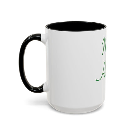 Magick Happens Coffee Mug — Witchy Green Script Accent Mug (11/15oz)