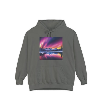 Aurora Mountain Hoodie — Northern Lights Scenic Pullover