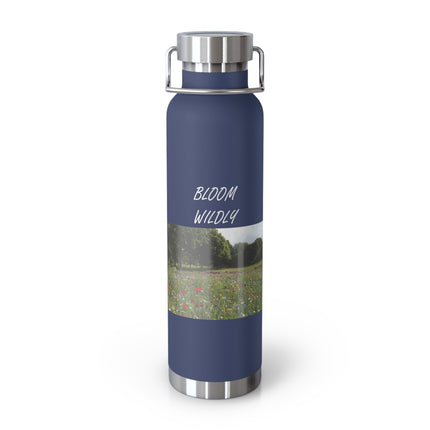 Bloom Wildly Insulated Water Bottle - 22oz Copper Travel Flask for Nature Lovers