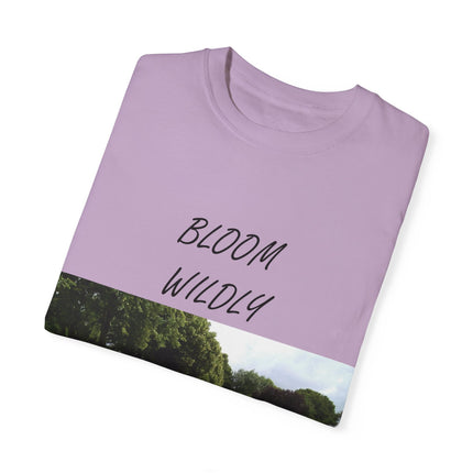 Bloom Wildly T-Shirt – Nature-Inspired Floral Tee – Unisex Garment-Dyed