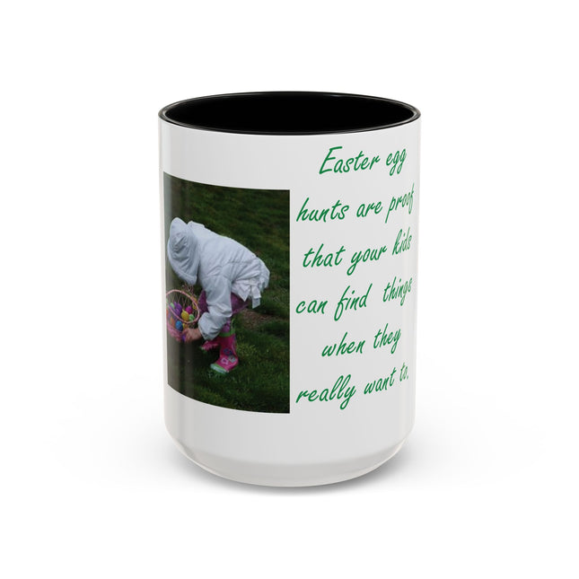 15oz Accent Mug – Easter Egg Hunt Quote for Spring Laughs
