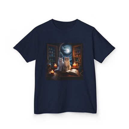 Mystical Cats Kids Tee – Heavy Cotton – Whimsical Animal Design