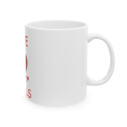 Love Heals Mug – 11oz Ceramic Cup for Comfort, Coffee & Care