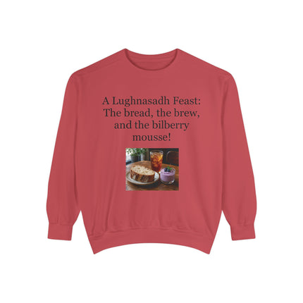 Lughnasadh Feast Sweatshirt — "The bread, the brew, and the bilberry mousse!"