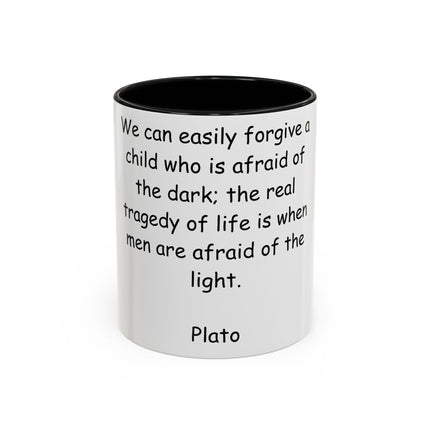 Plato Quote Ceramic Mug – 11oz Accent Cup for Daily Wisdom