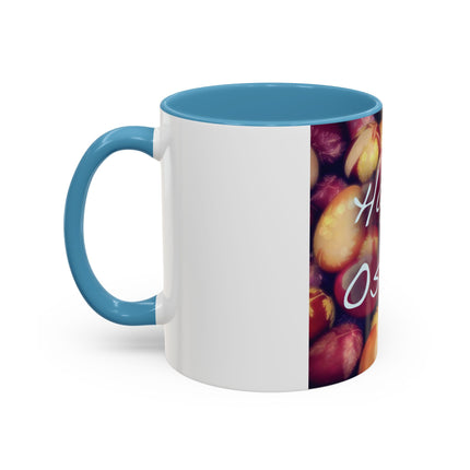 Ostara Accent Mug – 11oz Ceramic Cup with Colored Egg Design