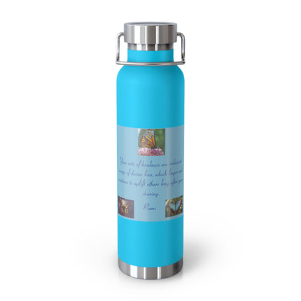 Inspirational Copper Vacuum Insulated Bottle - 22oz Rumi Quote