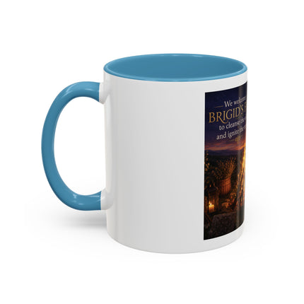 Brigid’s Fire Accent Coffee Mug — Pagan Imbolc Celebration Tea Cup (11/15oz)