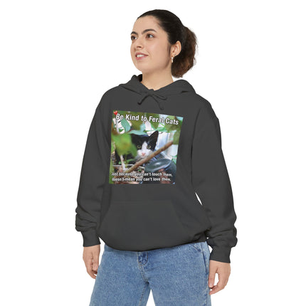 Hoodie — "Be Kind to Feral Cats" Rescue Cat Graphic Hoodie